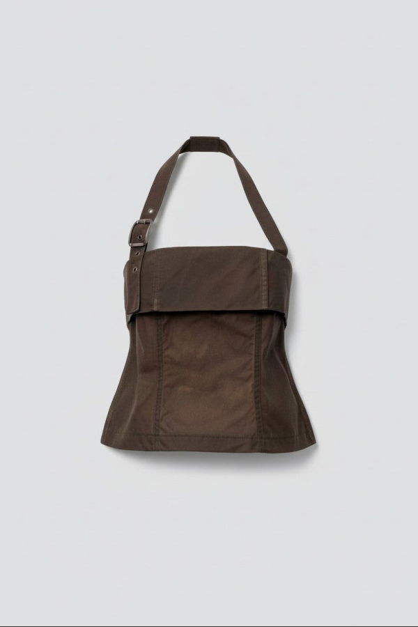 Assembly Brown Wax Strap Halter Top
