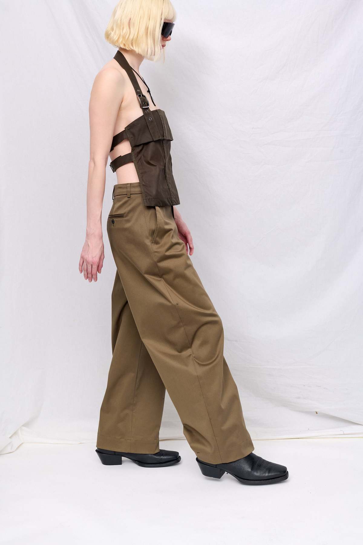 Assembly Brown Wax Strap Halter Top - Image 6 of 6