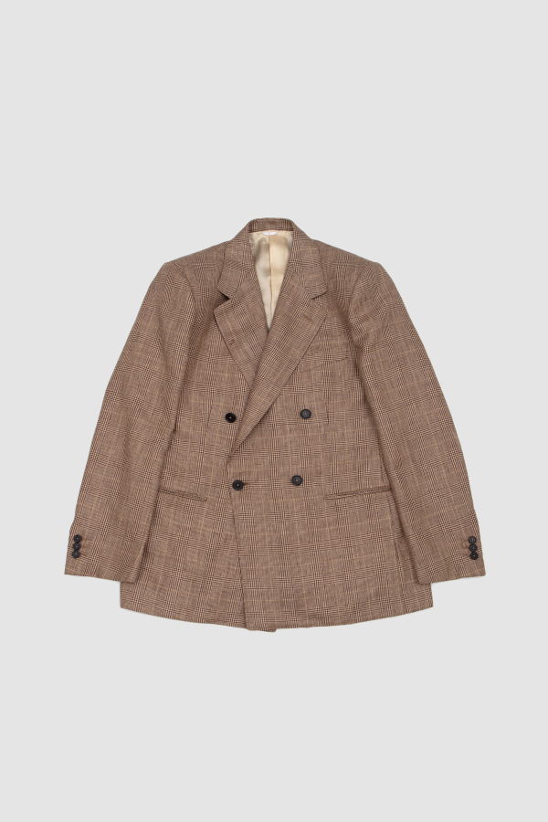 Husbands Double Breasted Jacket Camel/Brown Prince of Wales
