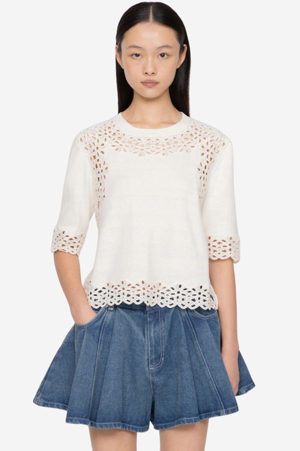 Sea NY Leila Sweater in Cream