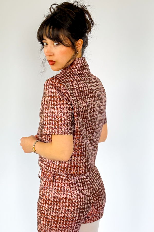 My Store Aubrey Short in Lurex Herringbone Jacquard