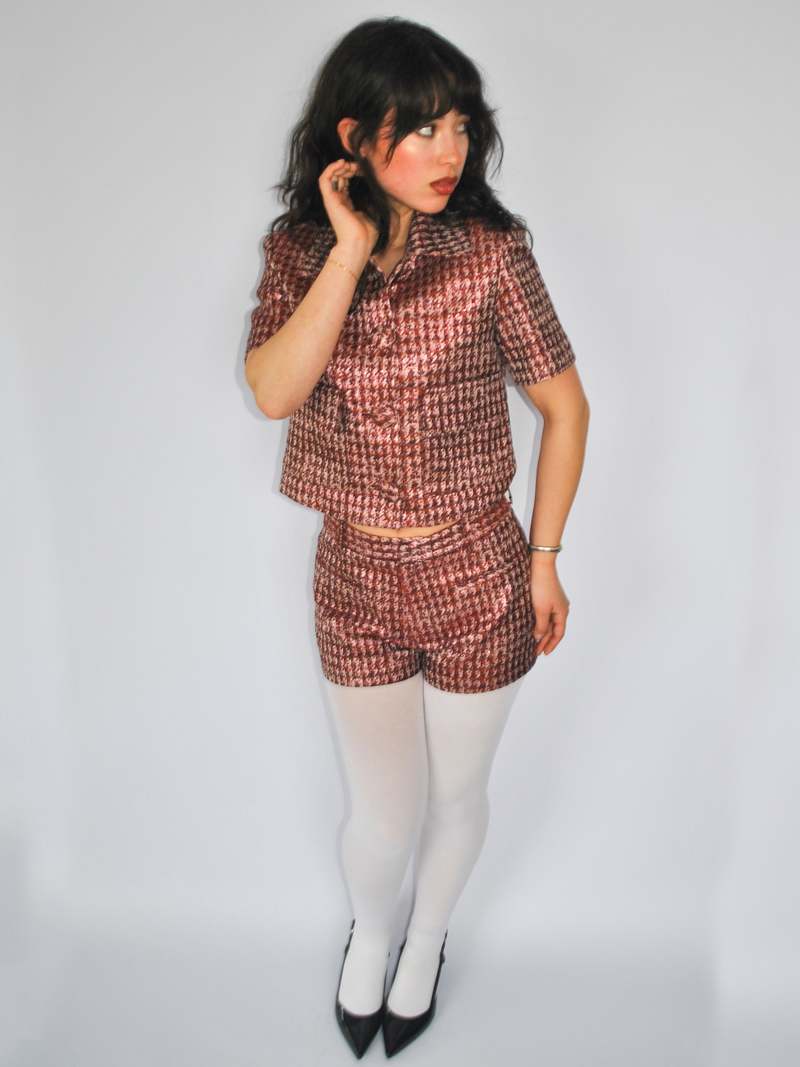 My Store Aubrey Short in Lurex Herringbone Jacquard