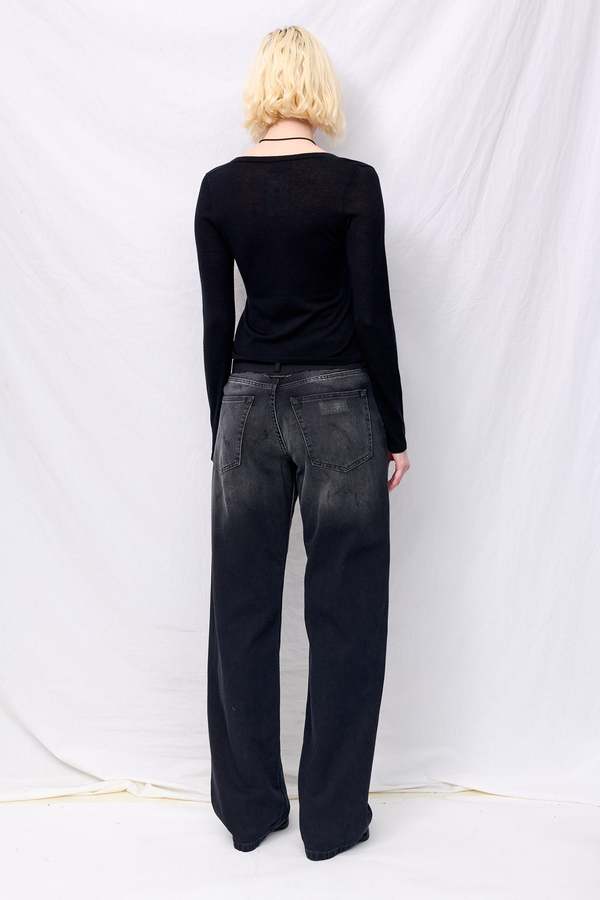 Assembly Black Silk Cashmere Hidden Buttoned Cardigan