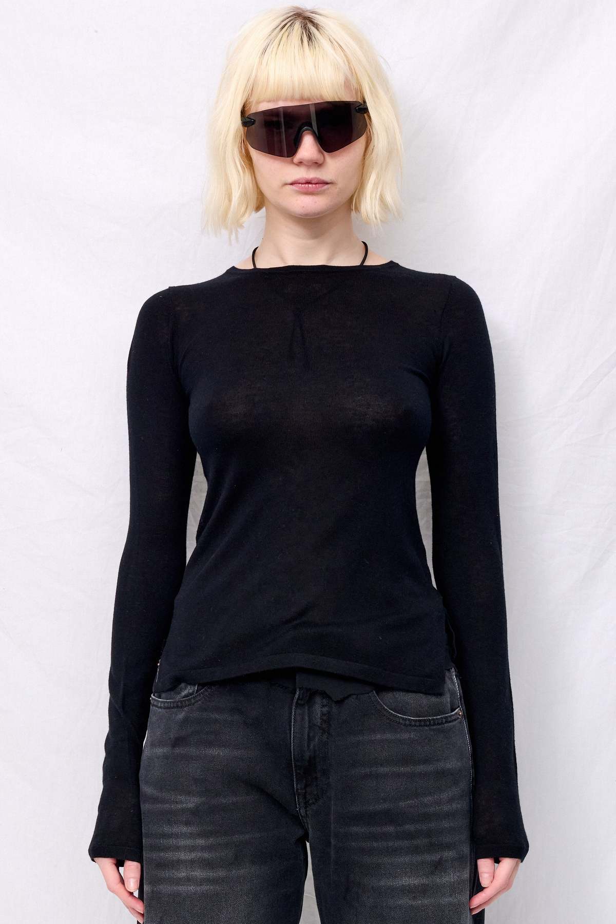 Assembly Silk Cashmere Long Sleeve Top - Black - Image 1 of 5