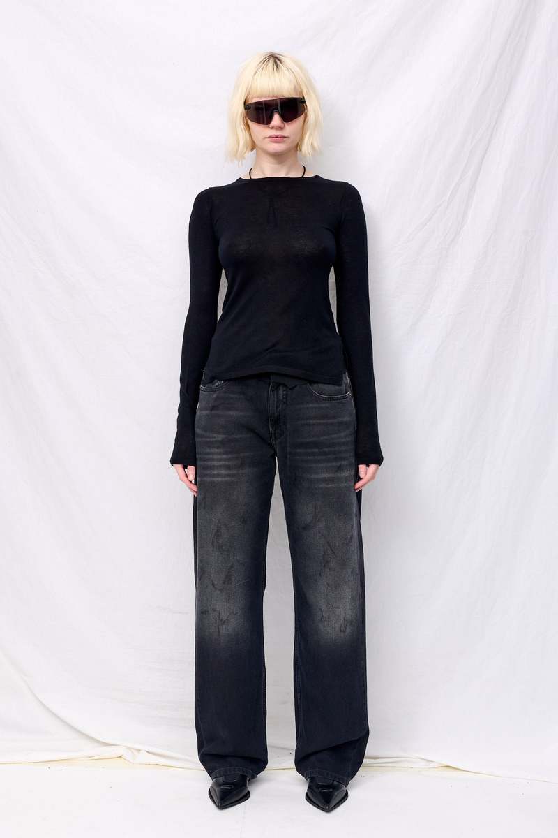 Assembly Silk Cashmere Long Sleeve Top - Black