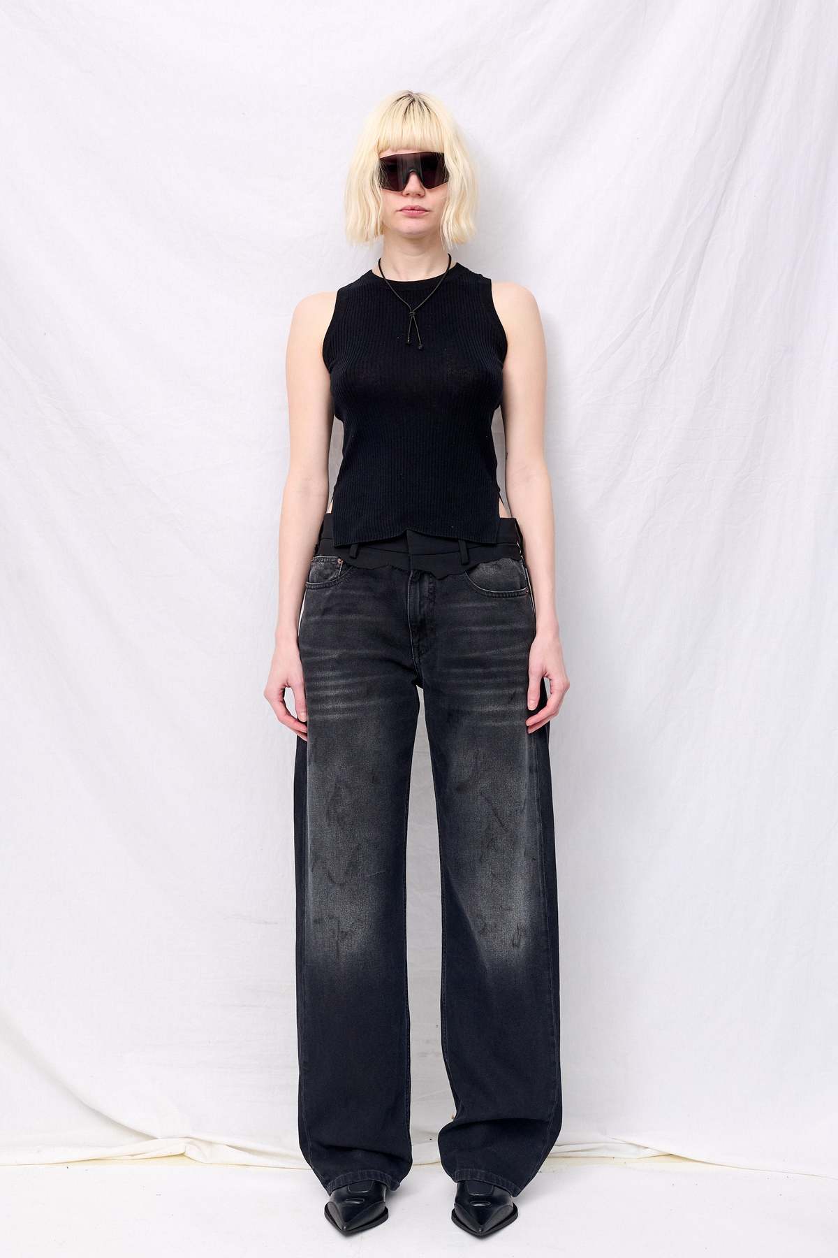 Assembly Silk Cashmere Ribbed Sleeveless Top - Image 3 of 6