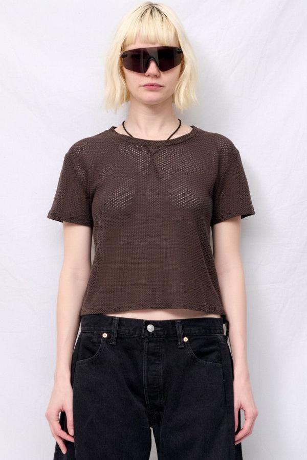 Jungmaven Coffee Bean Carmen Mesh Cropped Tee