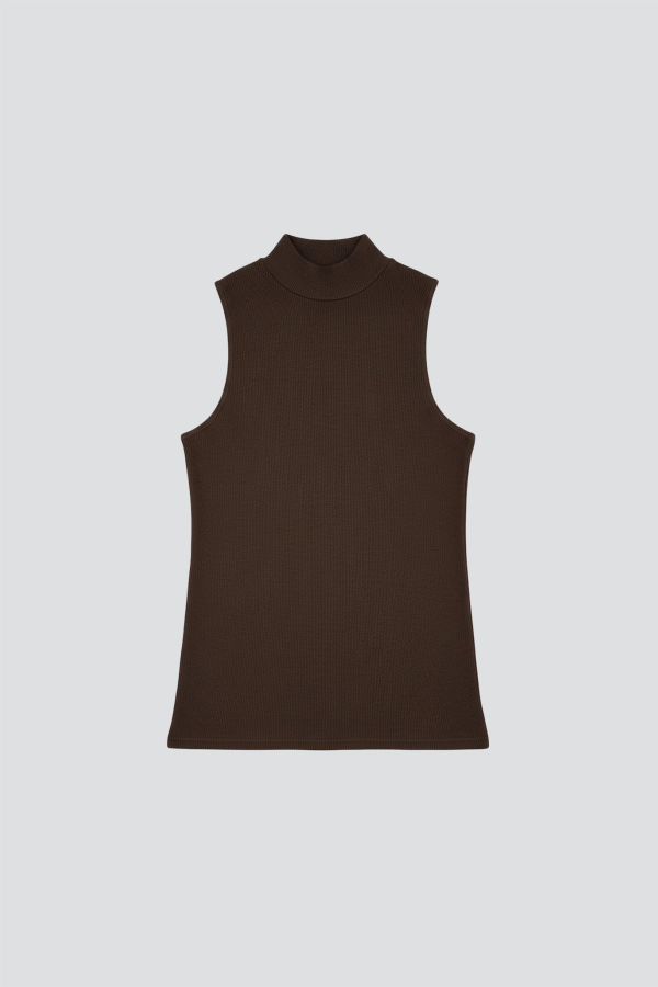 Jungmaven Coffee Bean Mariposa Sleeveless Mock Tee Top