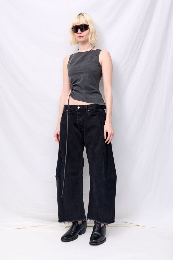 Zimo Grey Double Faced TR Circled Top Top