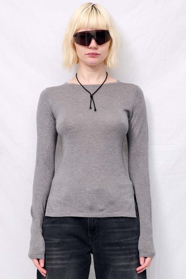 Assembly Silk Cashmere Long Sleeve Top - Heather Grey Assembly Silk Cashmere Long Sleeve Top - Heather Grey