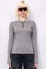 Assembly Silk Cashmere Long Sleeve Top - Heather Grey - Thumbnail 1