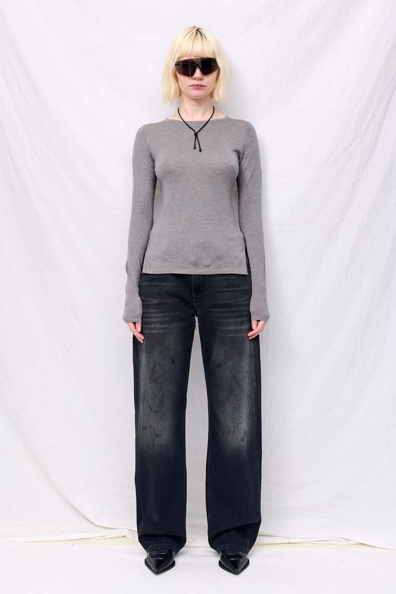 Assembly Silk Cashmere Long Sleeve Top - Heather Grey