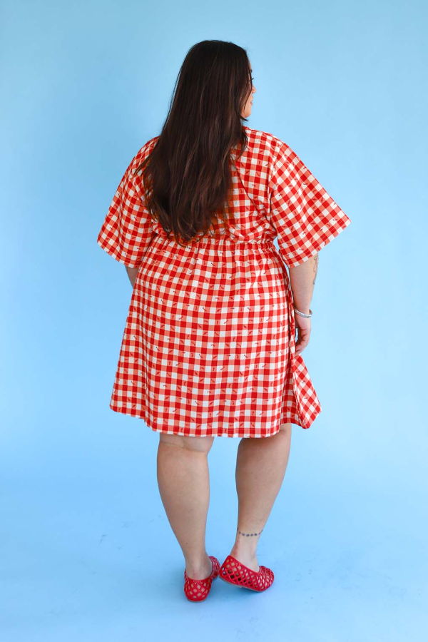 Noble Utility Dress - Gingham Fishies