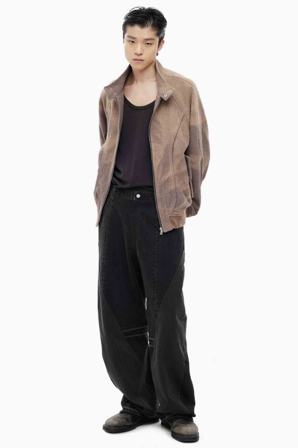 JiyongKim Sun Bleached High Neck Blouson Jacket