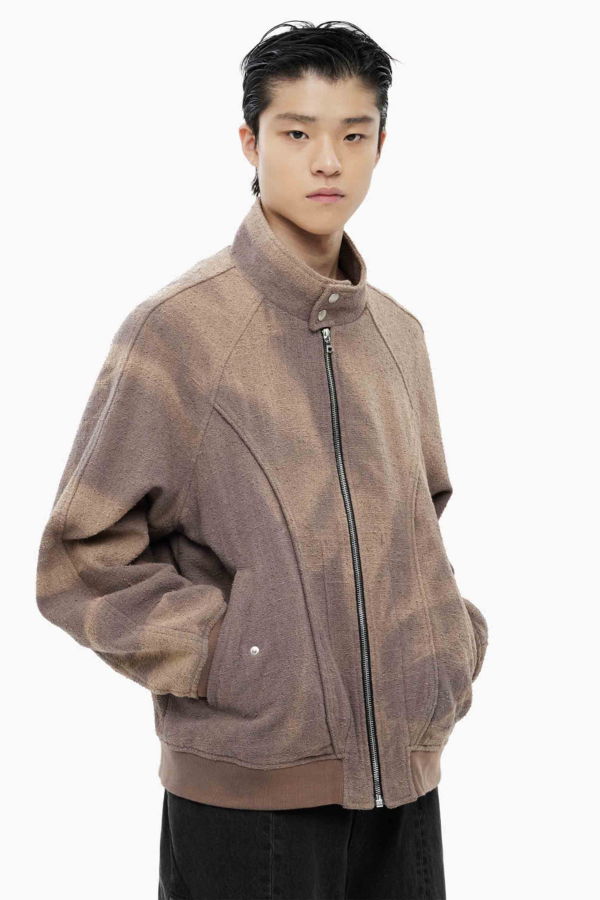 JiyongKim Sun Bleached High Neck Blouson Jacket