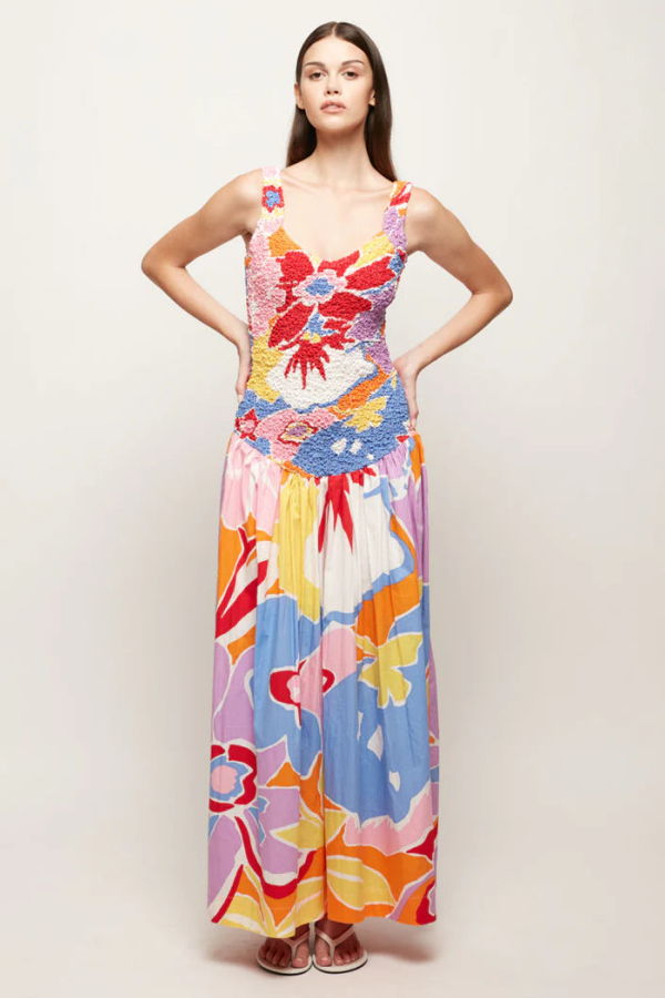 S/W/F Mottled Maxi Dress - Electric Garden