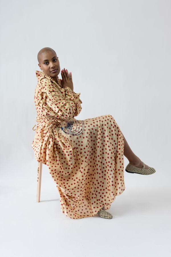 TIGRA TIGRA Blockprint Dot Rucha Dress