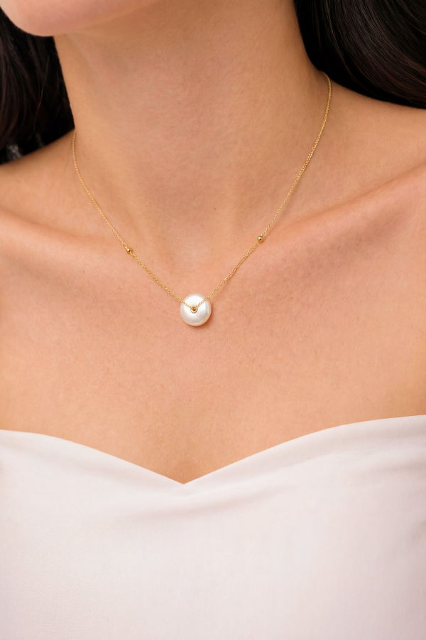 seree Mabel Pendant Pearl Necklace - Off White