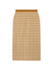 Guest in Residence Gingham Long Skirt - Suede/Limewash - Thumbnail 1