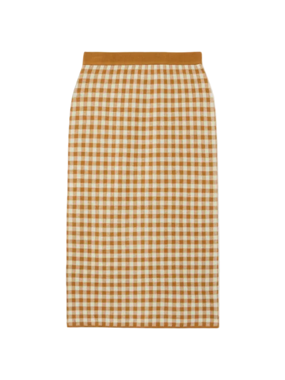 Guest in Residence Gingham Long Skirt - Suede/Limewash - Image 1 of 5