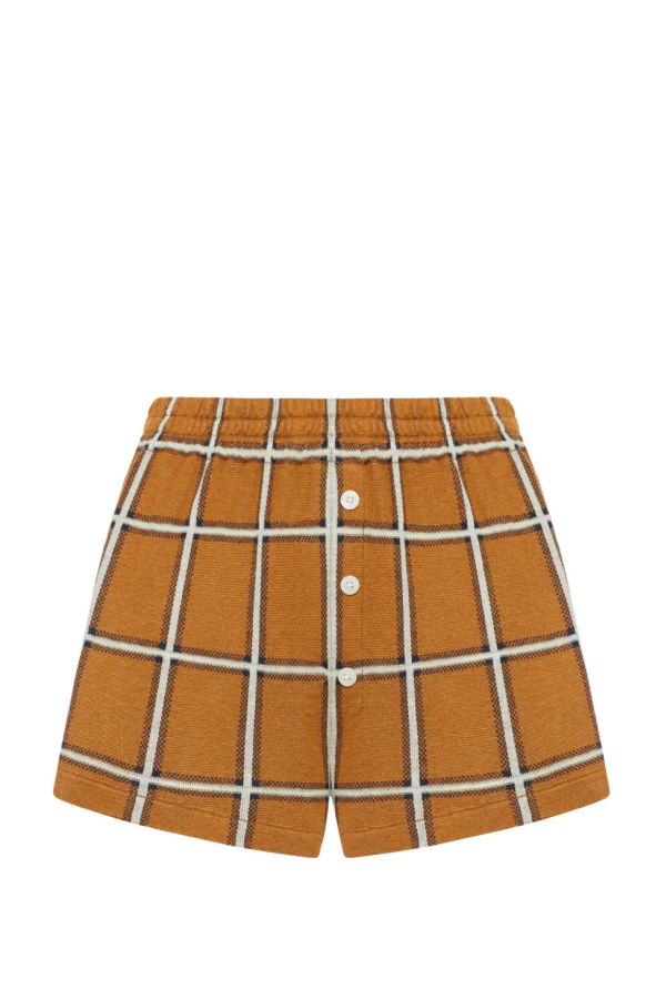 Guest in Residence Picnic Plaid Shorts - Suede Combo