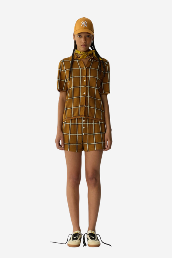 Guest in Residence Picnic Plaid Shorts - Suede Combo