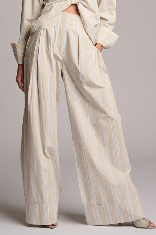 Hevron Rory Pants - Beige Stripe