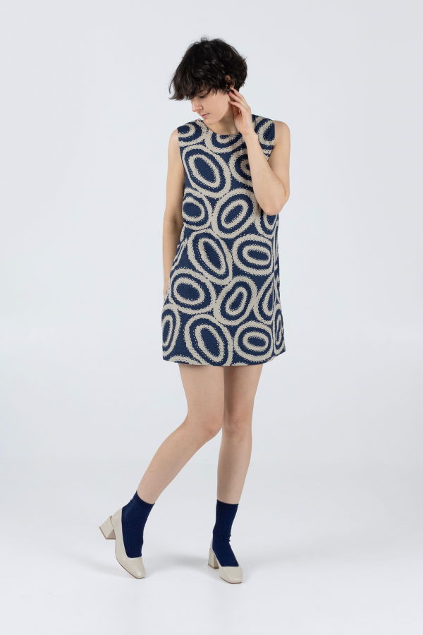samet Kate Mini Doilies Print Dress