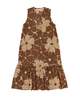 samet Pook Dress, Brown Flower Dot Print - Thumbnail 2