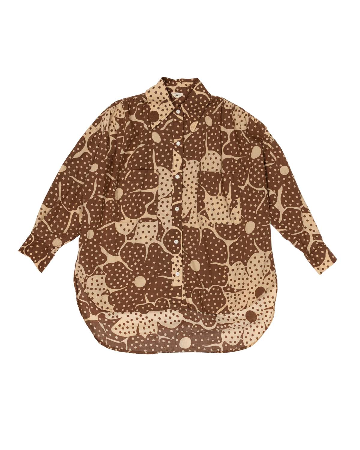 samet Talia Brown Dot Flower Print Shirt - Image 2 of 15