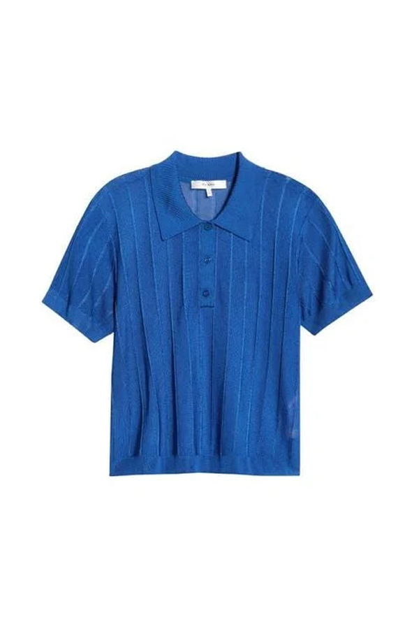 FRAME Denim The Ribbed Polo Top