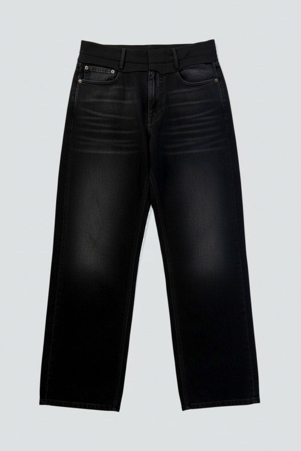 MM6 Maison Margiela Black Waistband 5 Pocket Pant Jeans