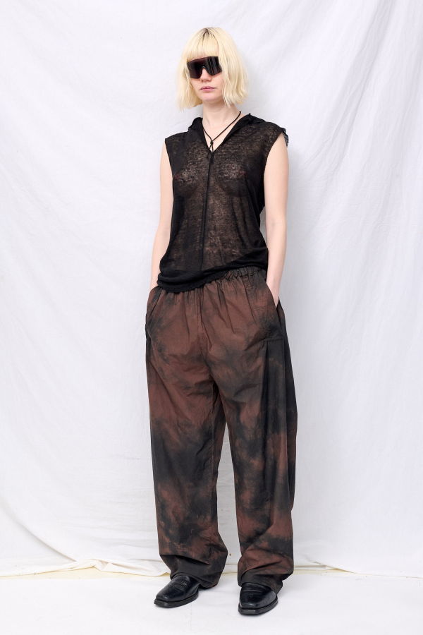 Gabriela Coll Garments No.287 Brown/Black Poplin Flap Pocket Trousers