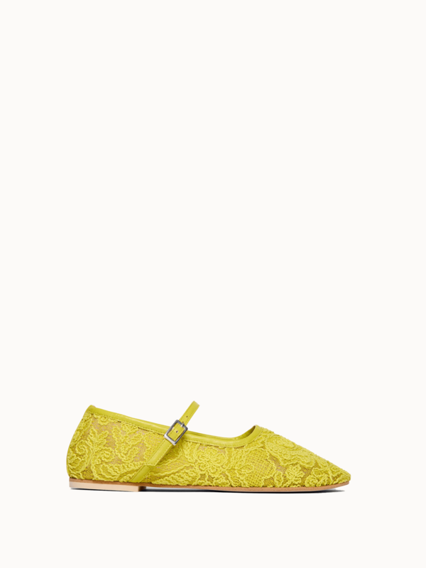 Freda Salvador Laurel Mary Jane Flats - Lime Jacquard Mesh Freda Salvador Laurel Mary Jane Flats - Lime Jacquard Mesh