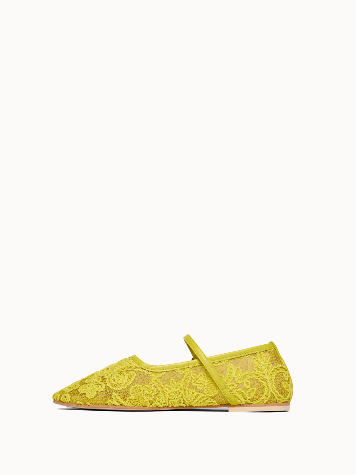 Freda Salvador Laurel Mary Jane Flats - Lime Jacquard Mesh - Image 4 of 4