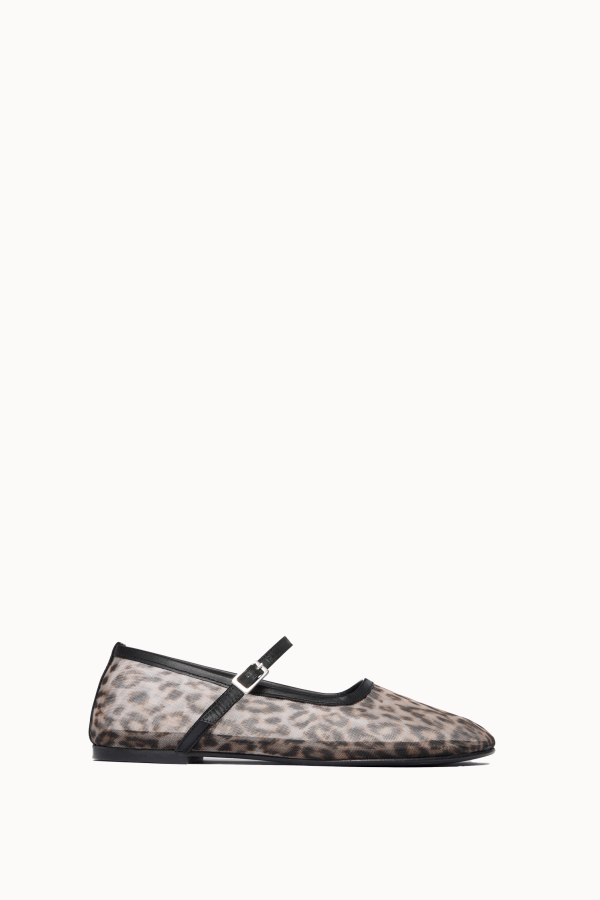 Freda Salvador Laurel Mary Jane Flats - Leopard Mesh