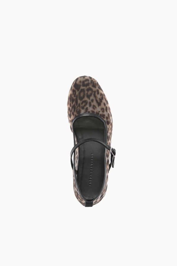 Freda Salvador Laurel Mary Jane Flats - Leopard Mesh