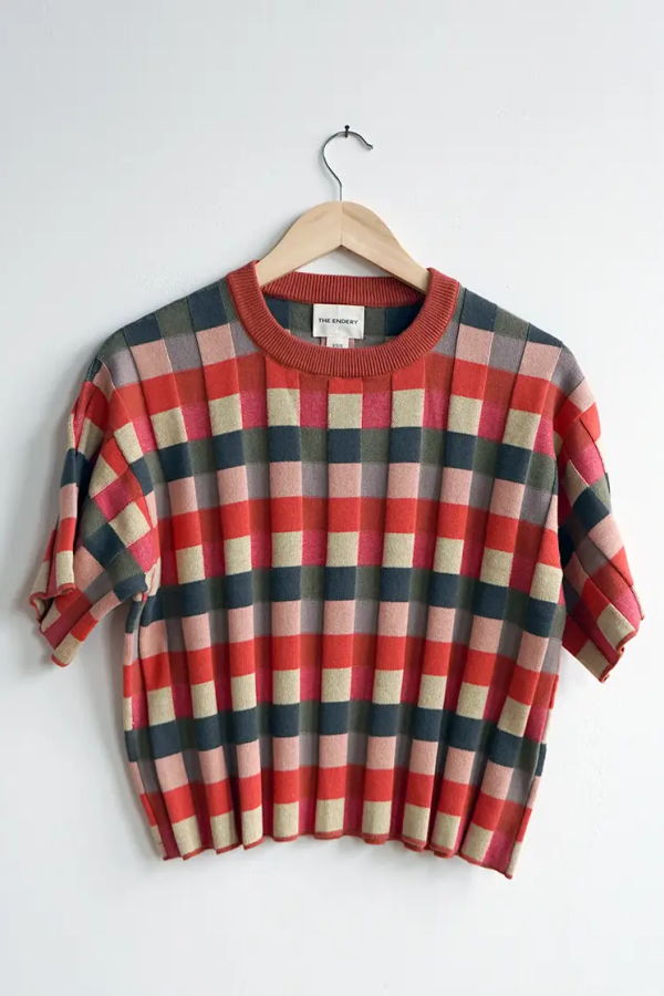 THE ENDERY Anni Grid Plaited Tee