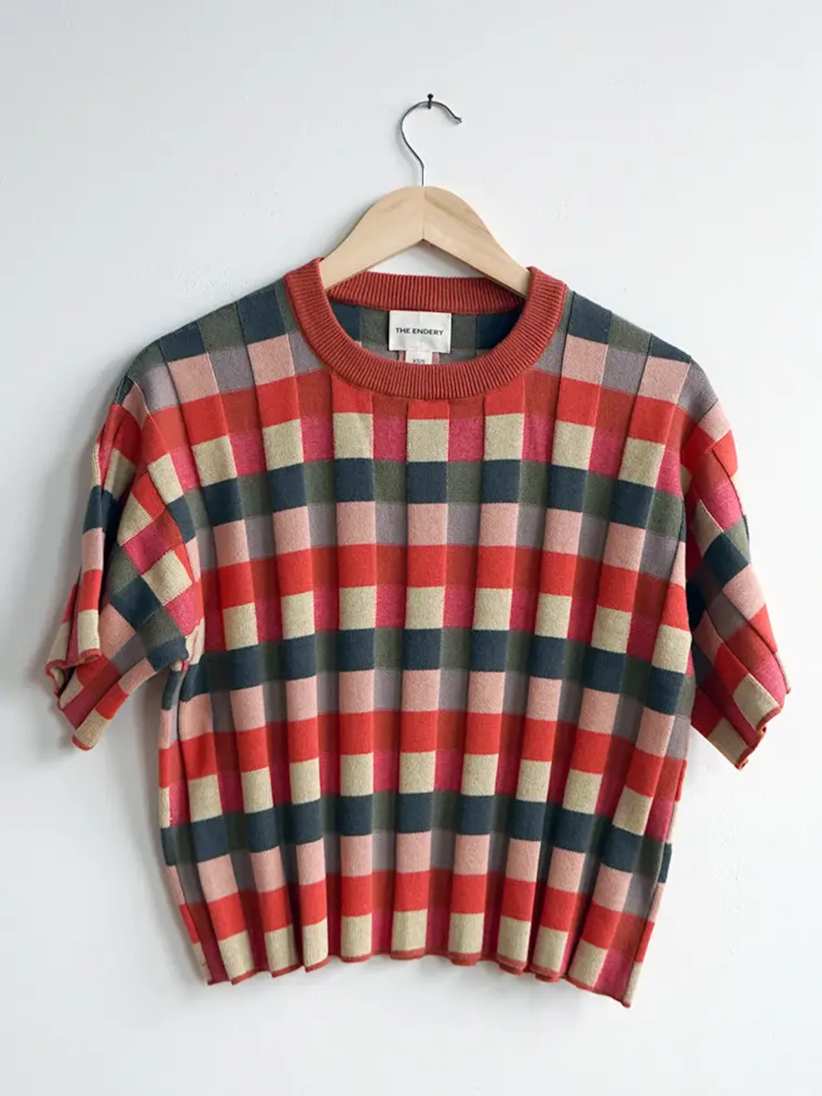 THE ENDERY Anni Grid Plaited Tee - Image 1 of 2