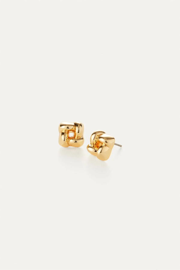 Jenny Bird Mini Woven Square Earrings