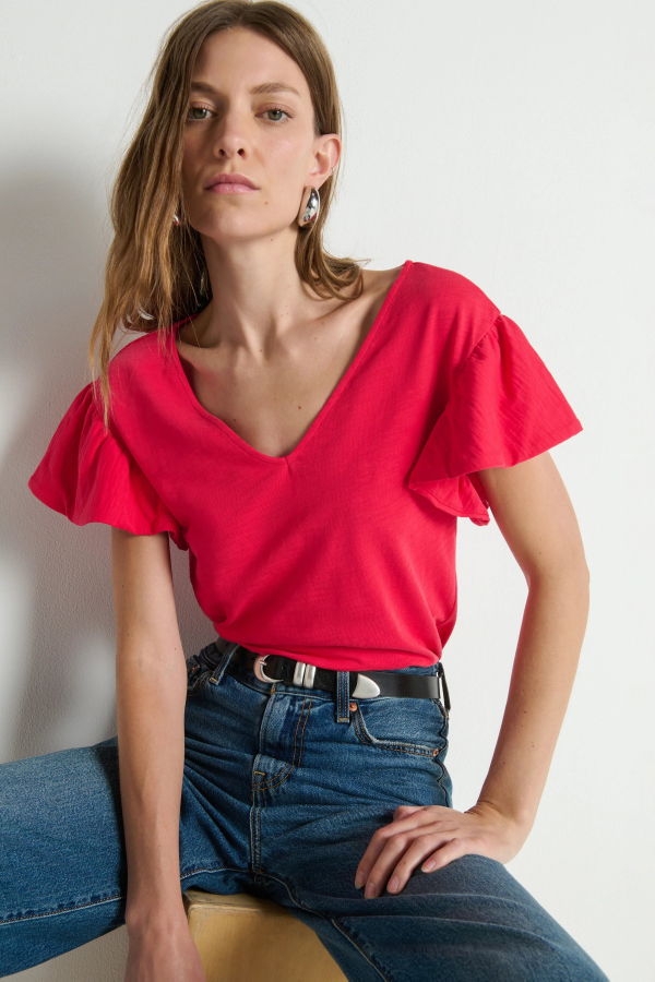 Nation Ltd. Emmy Flutter Sleeve Tee