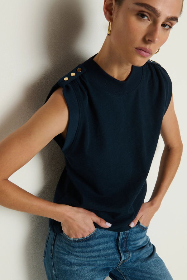 Nation Ltd. Mikka Buttoned Shoulder Tank