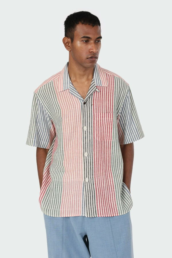 Kardo Ronen Handwoven Stripe Multi Shirt