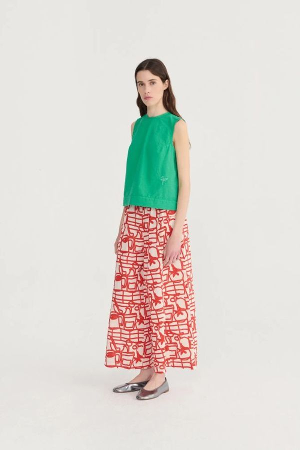 Bobo Choses Cookery Festival Pattern Trousers - Red