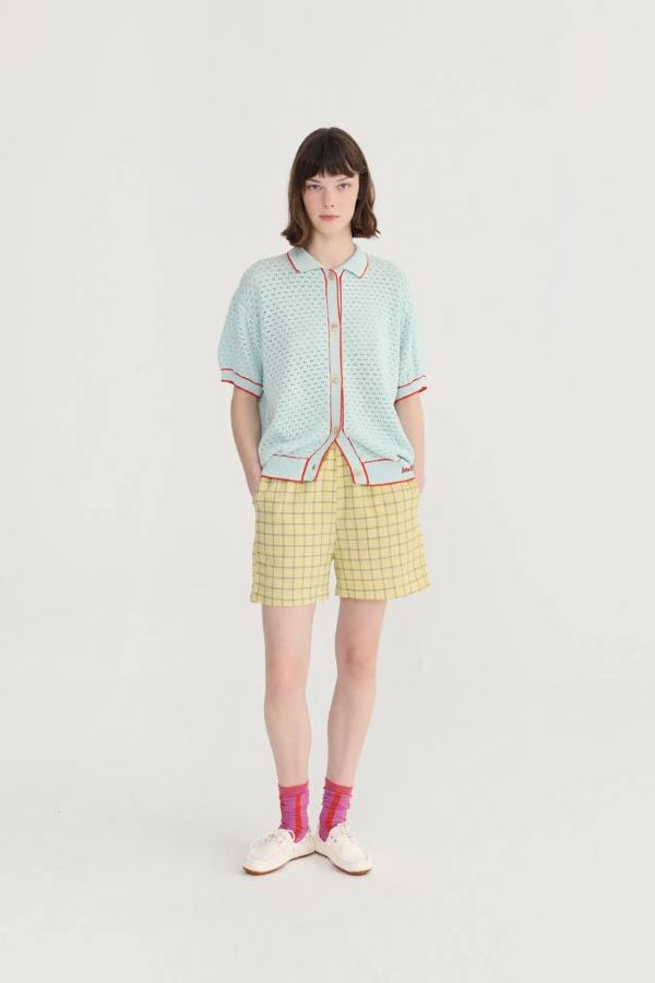 Bobo Choses Openwork Knitted Cardigan - Light Blue