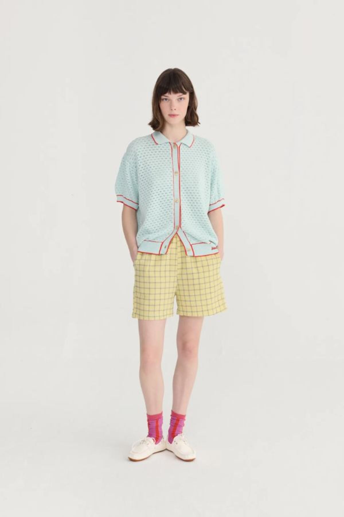 Bobo Choses Openwork Knitted Cardigan - Light Blue - Image 1 of 4