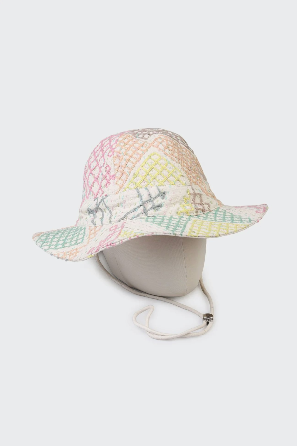 Kardo Craft Suzani Embroidered Fishing Hat - Natural