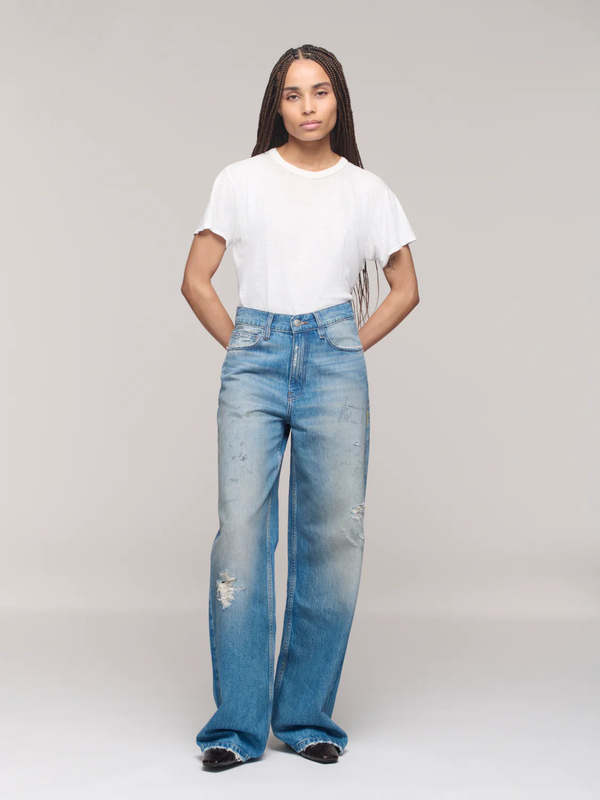 DALA Sling Jeans Painterly Blue