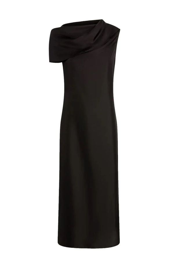 Argent Funnel Neck Dress - Black