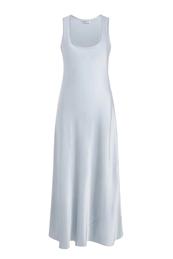 Argent Tank Silk Charmeuse Dress - Blue